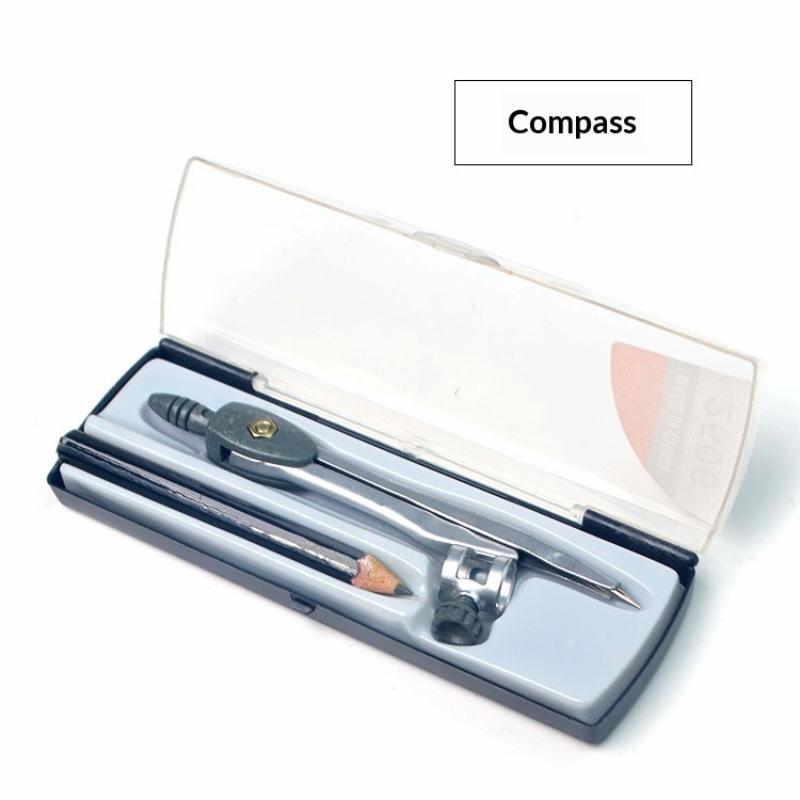 Math Geometry Set With Compass - Набор металлических циркулей с фиксирующим механизмом,