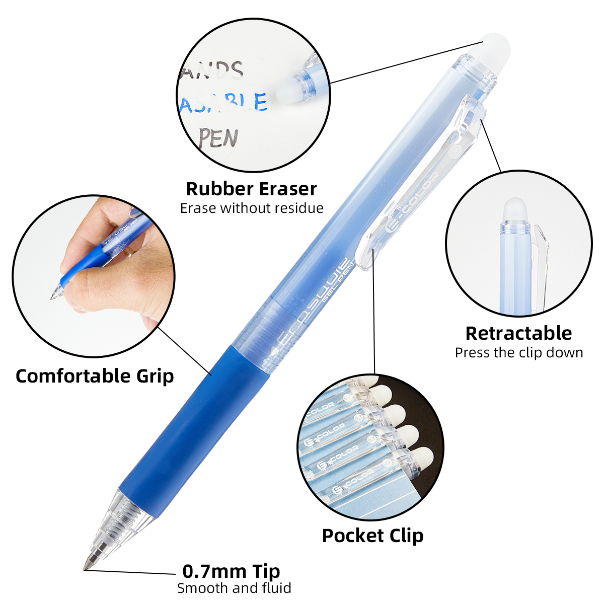 12 шт./комплект, ручки с выдви – обзор и цена Retractable Eraser Pen Click