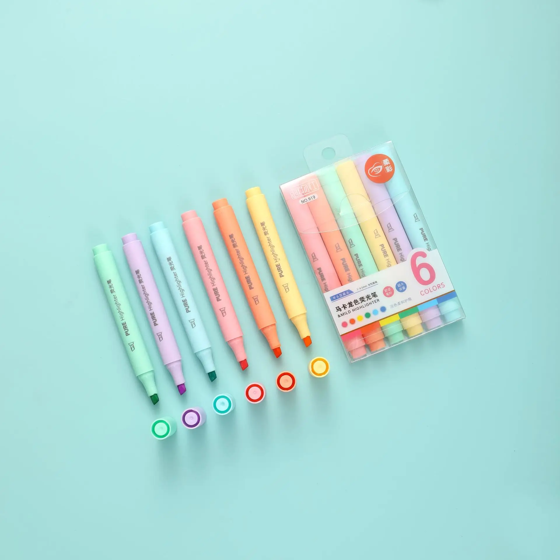 6 шт./компл., пастельные цвета – обзор и цена Pastel Highlighter Set Double Ended